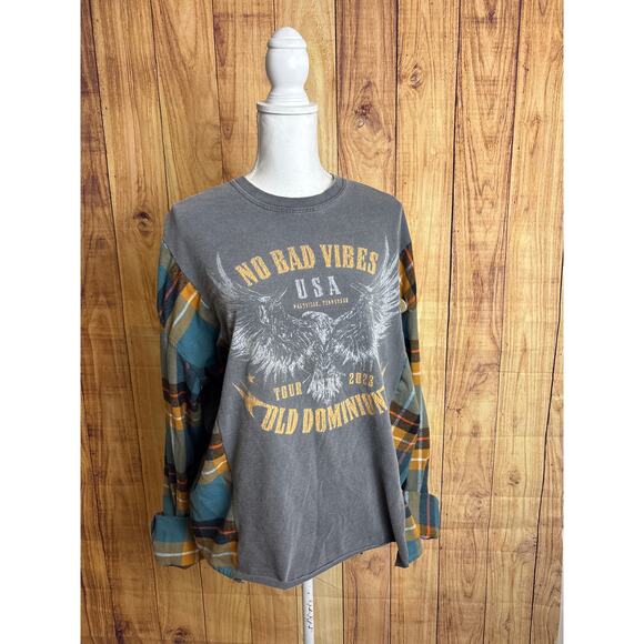 Upcycled Band Tee Old Dominion Flannel Read Description - Picture 1 of 5